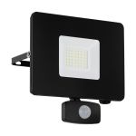Eglo Wandleuchte Faedo 3 Aluminium Schwarz 31W 3400lm - 850 Kaltweiß | IP65 - Bewegungssensor